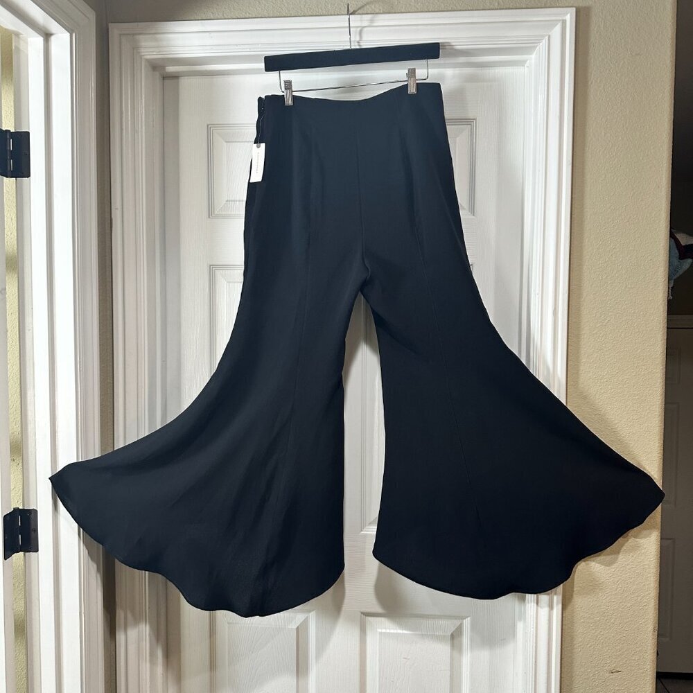 ANTHROPOLOGIE New NWT Flutter Flare Trousers Pants Black Size 10 - Picture 6 of 10